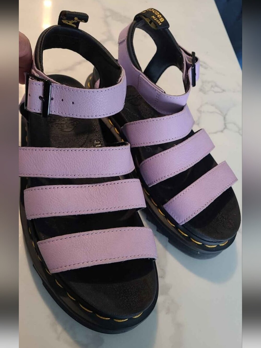 Lilac Strappy Platform Sandals - Women's Doc Martens Sandels